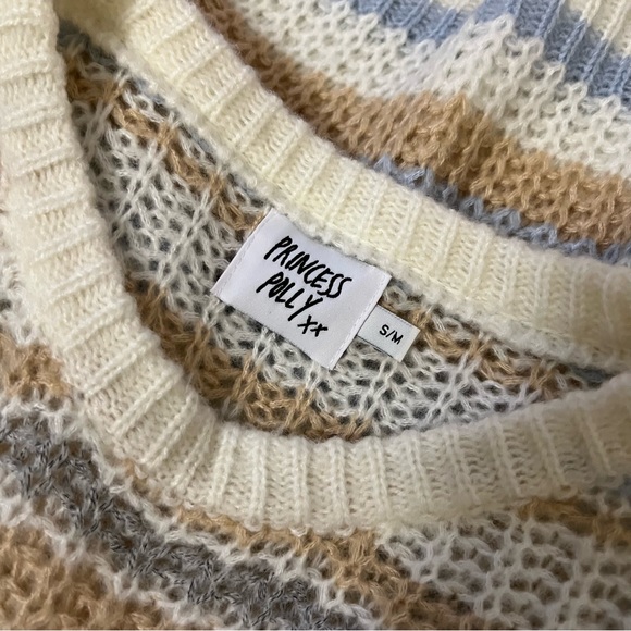 Princess Polly Pastel Striped Knit Sweater Size Small/Medium - Picture 3 of 4